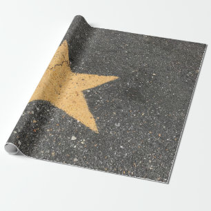 Papier Cadeau Yellow star-printed pavement