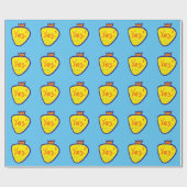Papier Cadeau Yellow strawberry (Plat)