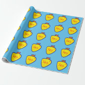 Papier Cadeau Yellow strawberry (Déroulé)