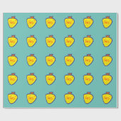 Papier Cadeau Yellow strawberry (Plat)