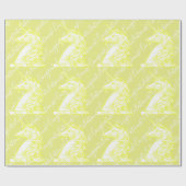 Papier Cadeau Yellow Unicorn Motif Personnalisé Félicitations Te (Plat)