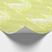 Papier Cadeau Yellow Unicorn Motif Personnalisé Félicitations Te (Coin)
