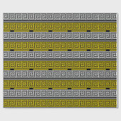 Papier Cadeau Yellow White Black Greek Key Fret Pattern Design  (Plat)