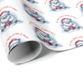 Papier Cadeau Yeti avec cadeau - Ne pas ouvrir (Coin rond)