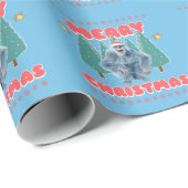 Papier Cadeau Yeti Drôle - Joyeux Noël (Coin rond)