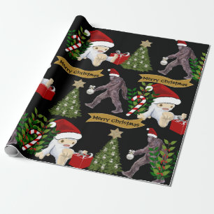 Papier Cadeau Yeti et Noël de Bigfoot