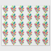 Papier Cadeau Yéti Monstre Étincelant (Plat)