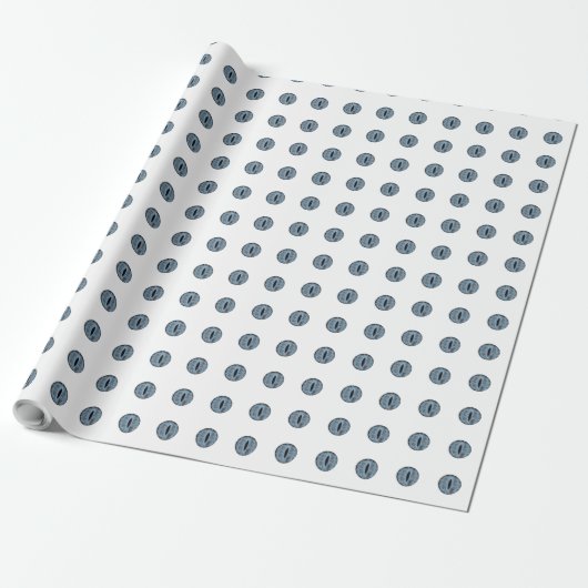 Papier Cadeau Yeux à points bleu d'Halloween (Déroulé)