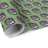 Papier Cadeau Yeux Brown Dachshund (Coin rond)