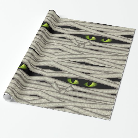 Papier Cadeau Yeux de maman Halloween Green ID685 (Déroulé)