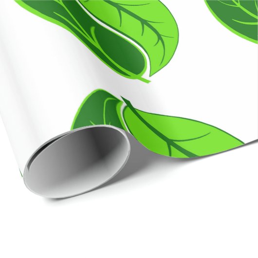 Papier Cadeau Yin et Yang Feuilles (Coin rond)