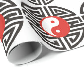 Papier Cadeau Yin et Yang Tattoo (Coin rond)