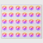 Papier Cadeau Yin Yang Fleur de vie arc-en-ciel (Plat)