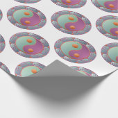 Papier Cadeau Yin Yang Médaillon Violet Turquoise (Coin)