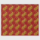 Papier Cadeau Yin & Yang - or (Plat)