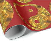 Papier Cadeau Yin & Yang - or (Coin rond)