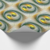 Papier Cadeau Yin Yang Vert Jaune Abstrait coloré Fractal (Coin)