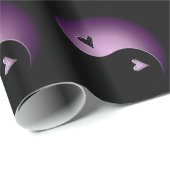 Papier Cadeau yin yang - violet (Coin rond)