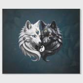 Papier Cadeau Yin Yang Wolves. (Plat)