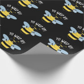Papier Cadeau Yo Wasp Up Funny Bug Pun Dark BG (Coin)