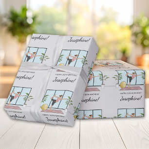 Papier Cadeau Yoga Dancer Pose Entraînement Femme heureux Annive