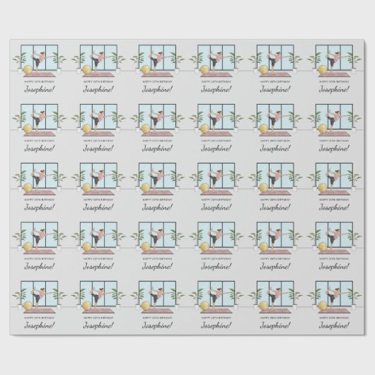 Papier Cadeau Yoga Dancer Pose Entraînement Femme heureux Annive (Plat)