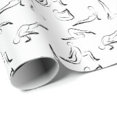 Papier Cadeau Yoga pose motif (Coin rond)