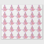 Papier Cadeau Yogi rose pourpre méditant (Plat)