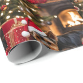 Papier Cadeau Yokie Pup Noël (Coin rond)