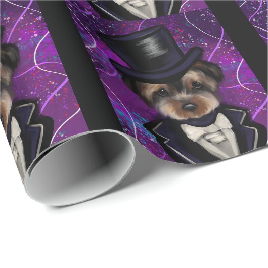 PAPIER CADEAU YORKIE (Coin rond)