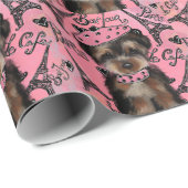 PAPIER CADEAU YORKIE POO (Coin rond)