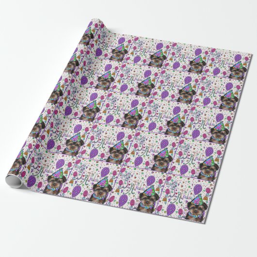 Papier Cadeau Yorkie Poo (Déroulé)