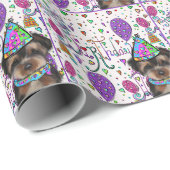 Papier Cadeau Yorkie Poo (Coin rond)