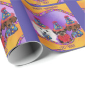 Papier Cadeau Yorkie Poo  (Coin rond)