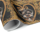 Papier Cadeau Yorkie Poo (Coin rond)