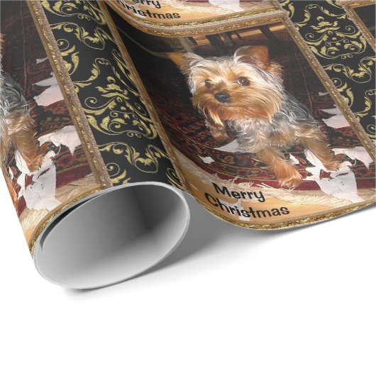 Papier Cadeau Yorkie Shredder (Coin rond)