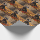 Papier Cadeau Yorkipoo à l'automne Feuilles automne Inspire (Coin)