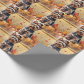 Papier Cadeau Yorkshire Terrier Automne quitte Thanksgiving Art (Coin)