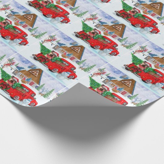 Papier Cadeau Yorkshire Terrier Chien dans la livraison de Noël  (Coin)