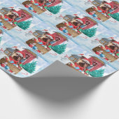 Papier Cadeau Yorkshire Terrier Chien dans la neige Maison de ch (Coin)