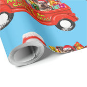 Papier Cadeau Yorkshire Terrier Chien de livraison de Noël Camio (Coin rond)