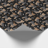 Papier Cadeau Yorkshire Terrier Paws et Bones Yorkie Chien (Coin)