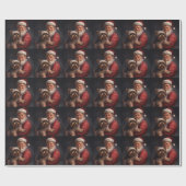 Papier Cadeau Yorkshire Terrier Santa Claus Festive Noël (Plat)