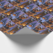 Papier Cadeau Yorkshire Terrier With Christmas Lights Holiday (Coin)