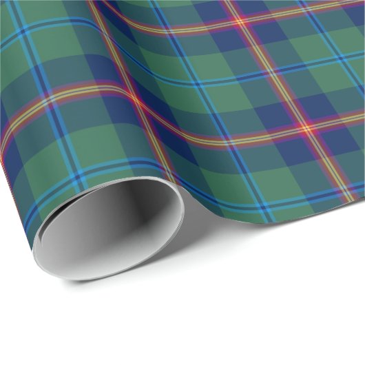 Papier Cadeau Young Clan Tartan (Coin rond)
