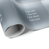 Papier Cadeau Your message here gray blue metallic background te (Coin rond)