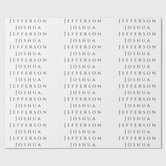 Papier Cadeau Your Name Professional Creative Plain Black White (Plat)