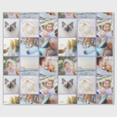 Papier Cadeau Your Photo Custom Grid Collage Lavender purple (Plat)