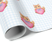 Papier Cadeau You're Purr-ty Special Gingham Kitty Cat (Coin rond)