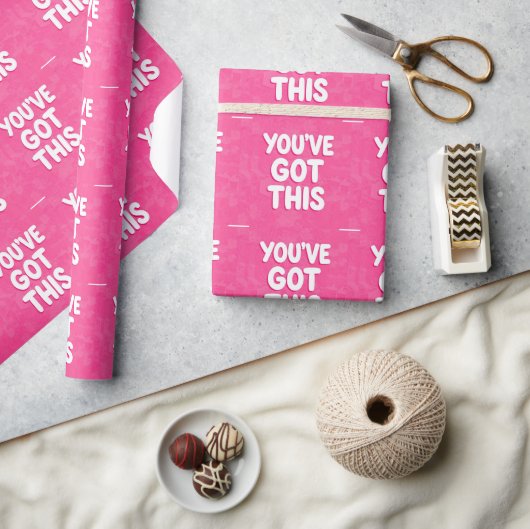 Papier Cadeau You've got this words on pink (Artisanat)